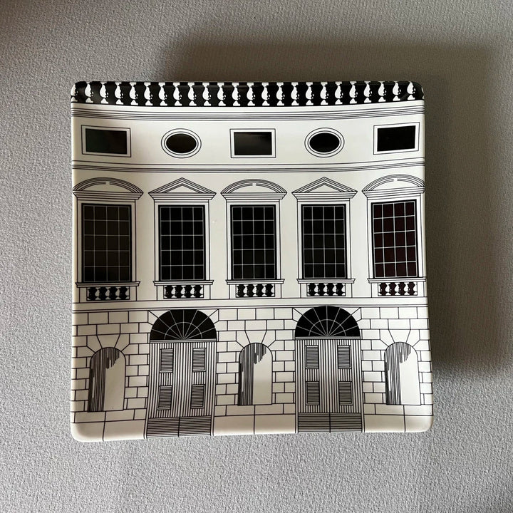 Handmade Ceramic Neuschwanstein Castle Building Rectangle Plate | Bowlift