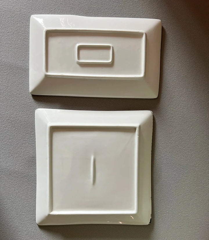 Handmade Ceramic Neuschwanstein Castle Building Rectangle Plate | Bowlift