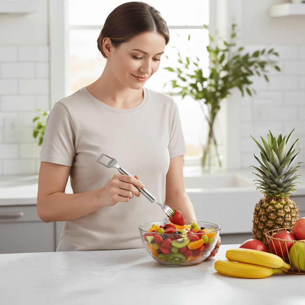 BowLift | HandyFruit Pro – Dual Blade & Fork for Effortless Fruit Preparation