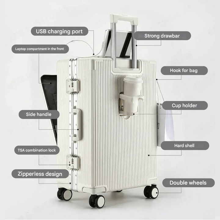 Hard-shell hand luggage suitcase – Manhattan Pro | Bowlift