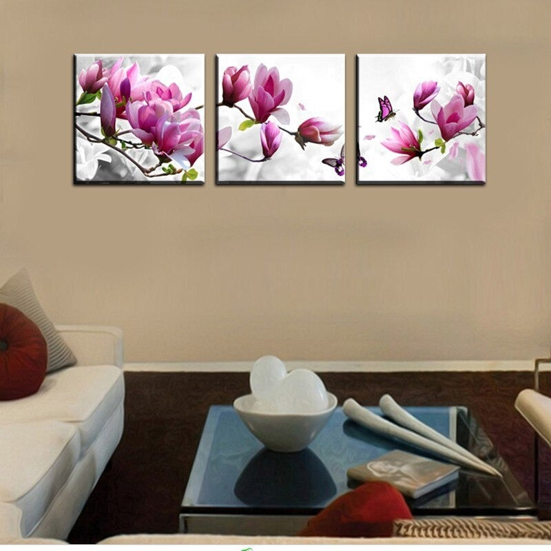 Purple & Pink Tulip Flower - Canvas Wall Art Paintings | Bowlift