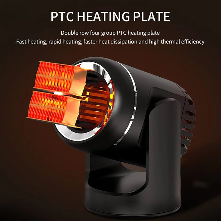 BowLift | 12V Portable Car Heater with 360° Rotation & Overheat Protection