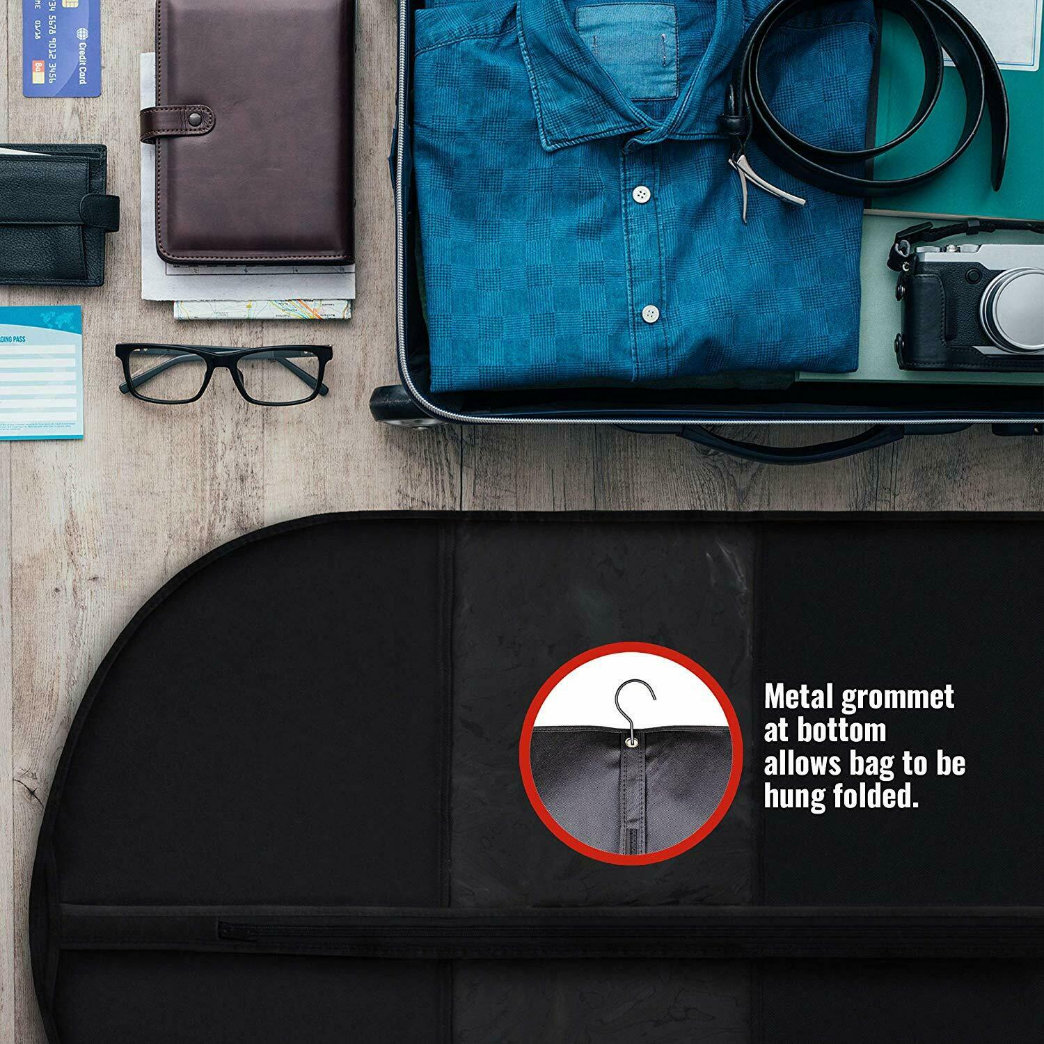 BowLift | 5 Premium Garment Bags - With Transparent Window, Water-Repellent - 40"/54" Inches