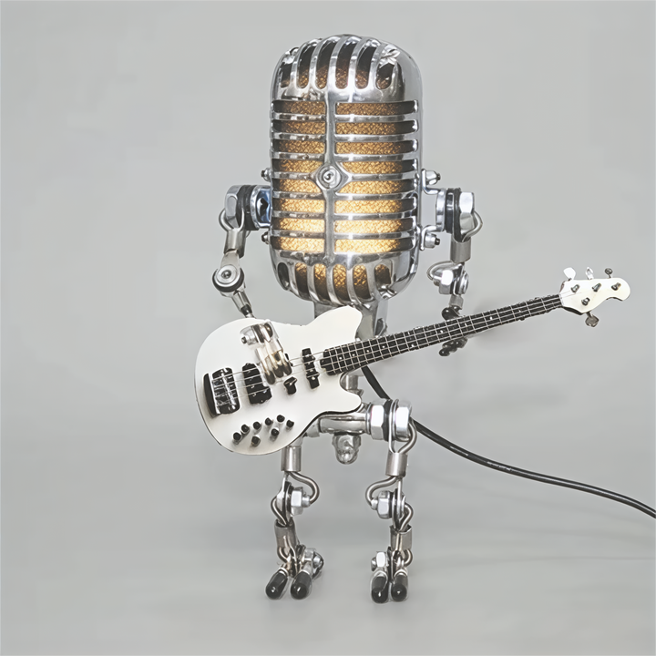 BowLift | Table Lamp Robot Sculpture Metal Guitar Light