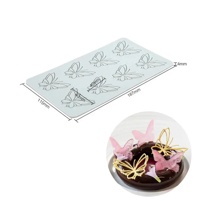 Hollow Out Butterfly Honeycomb Sugar Lace Pad Baking Silicone Mold | Bowlift