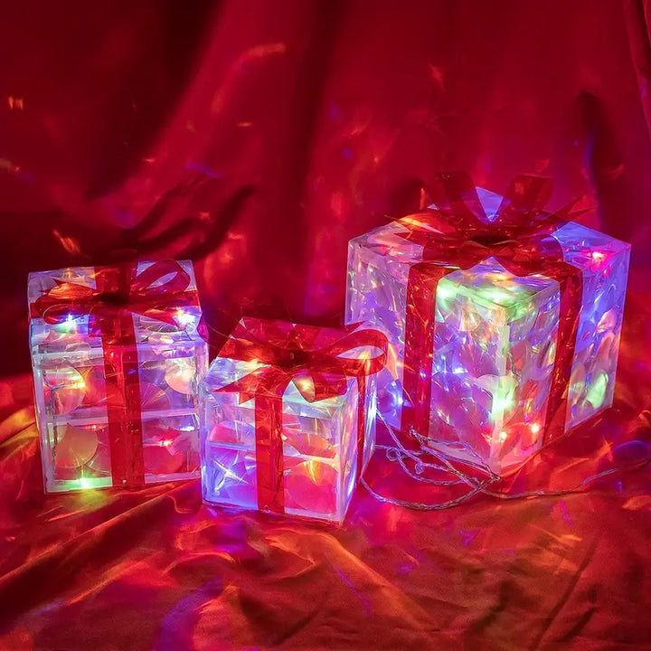BowLift | Set of 3 Decorative Gift Boxes for Christmas