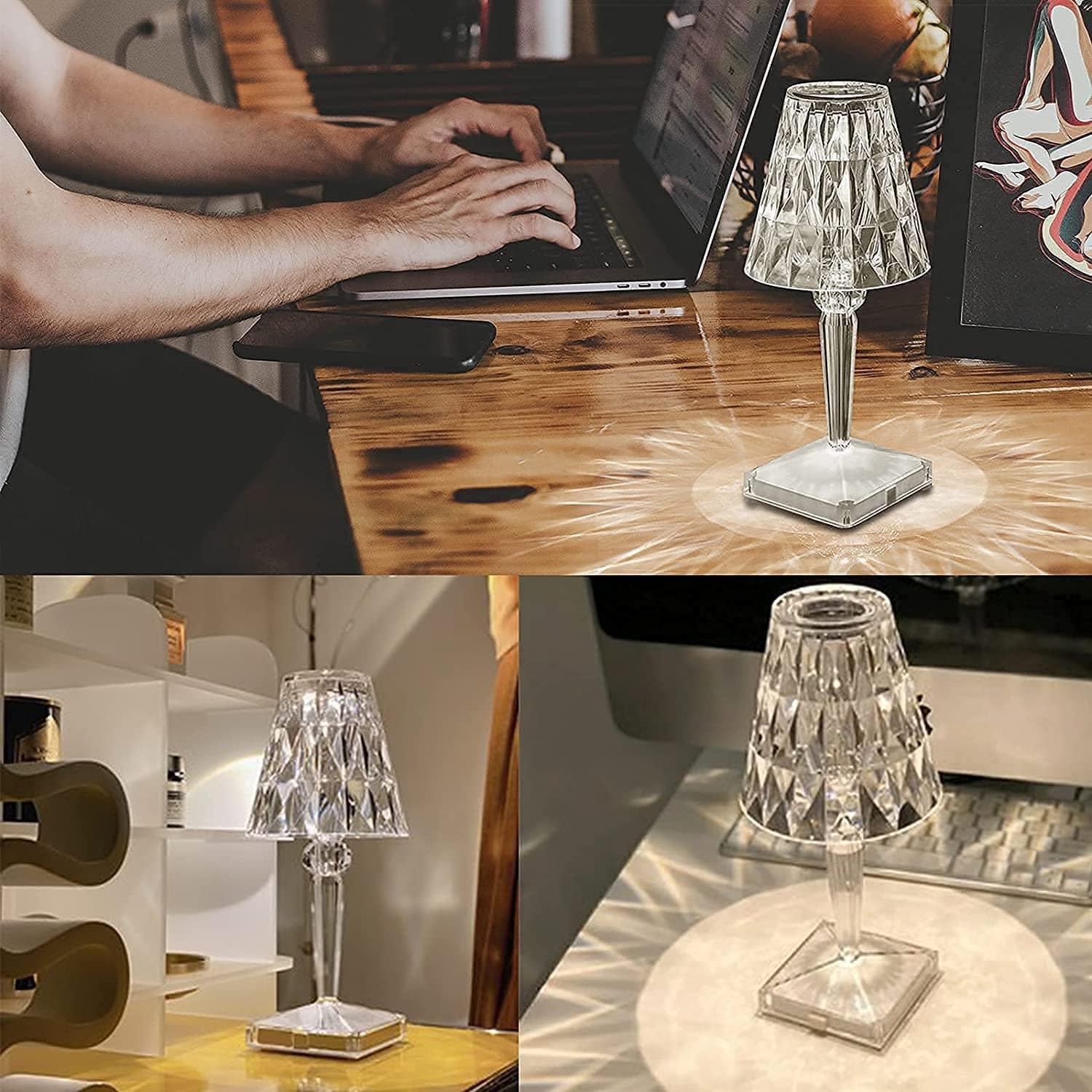 BowLift | CrystaLamp - LED Table Lamp made of Diamond Crystal