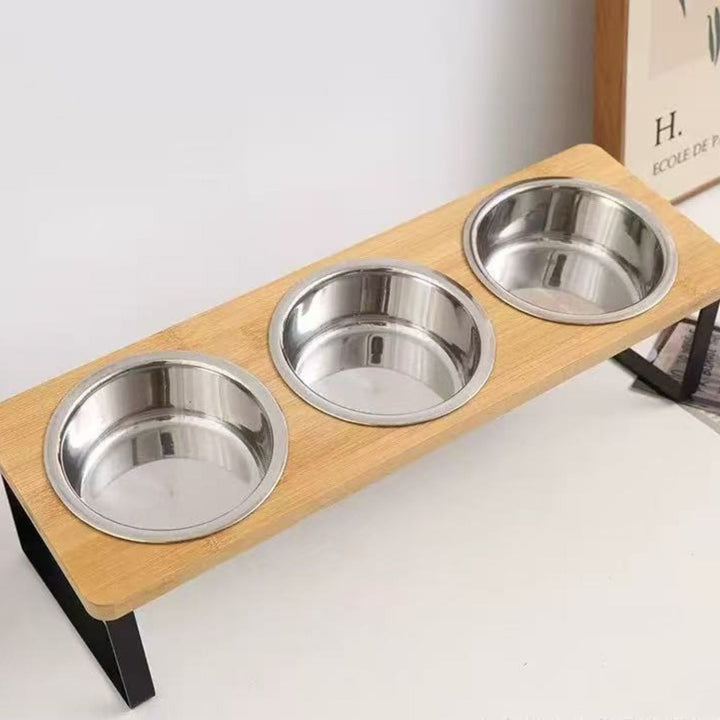 Elevated dog bowl – bamboo stand with removable stainless steel bowl | Bowlift