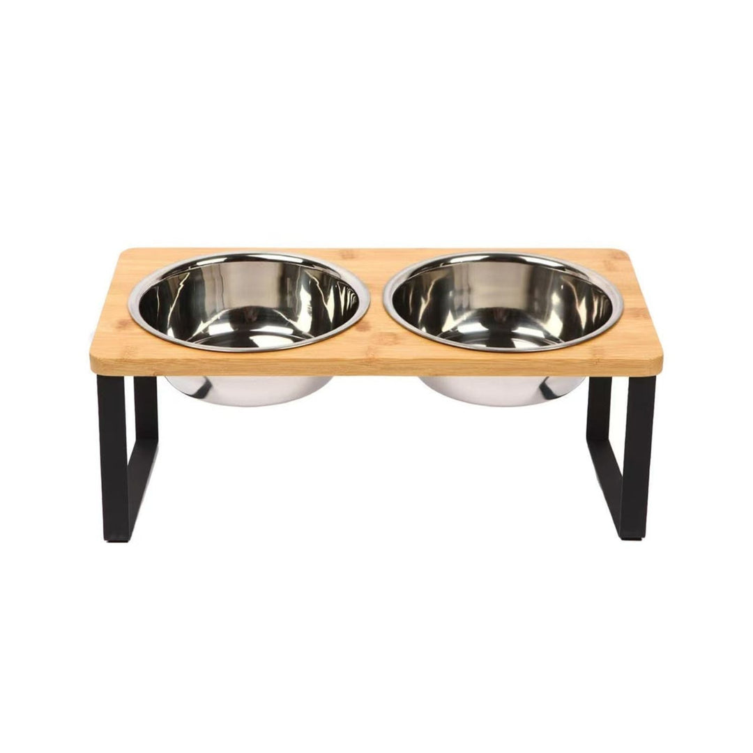 Elevated dog bowl – bamboo stand with removable stainless steel bowl | Bowlift