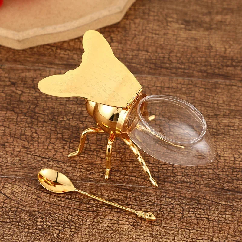Honeybee Sugar Jar with Spoon Kitchen Pot Container Kitchen Tableware | Bowlift