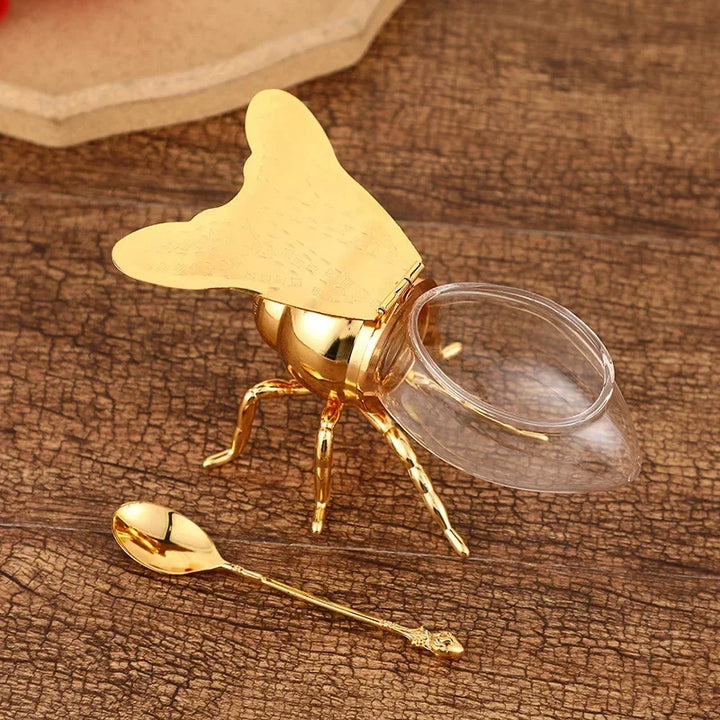 Honeybee Sugar Jar with Spoon Kitchen Pot Container Kitchen Tableware | Bowlift