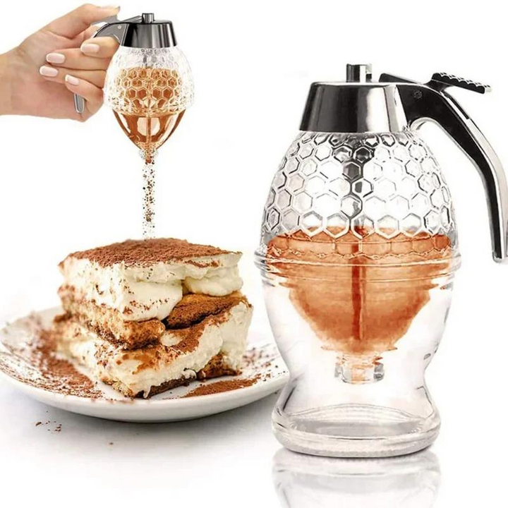 Drip-free honey dispenser with hive design – 200 ml plastic | Bowlift