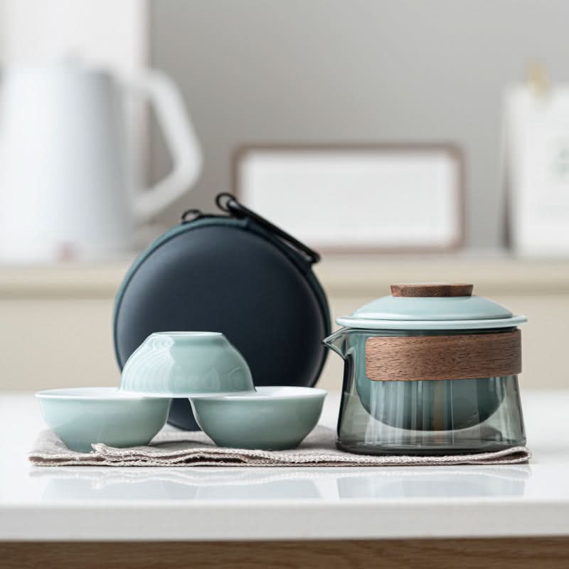 BowLift | Portable Ceramic Tea Set with Teapot and Cups