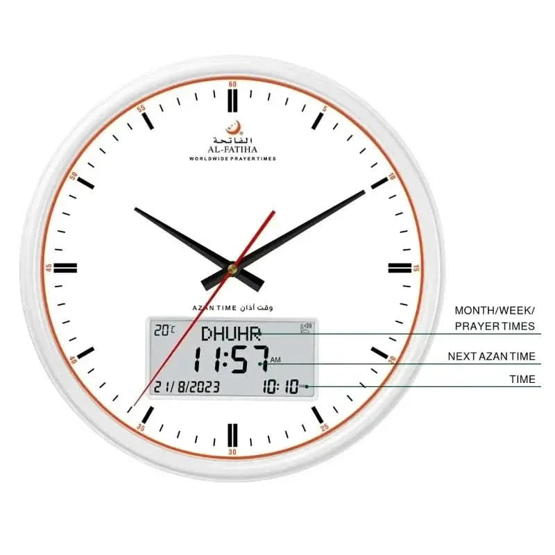 BowLift | PrayTime Smart Wall Clock – Azan & Hijri Calendar with Dual Display