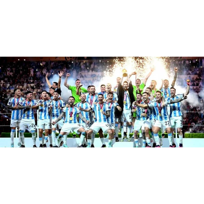 Argentina National Football Team, Messi Holding World Cup Celebration Wall Art | Bowlift