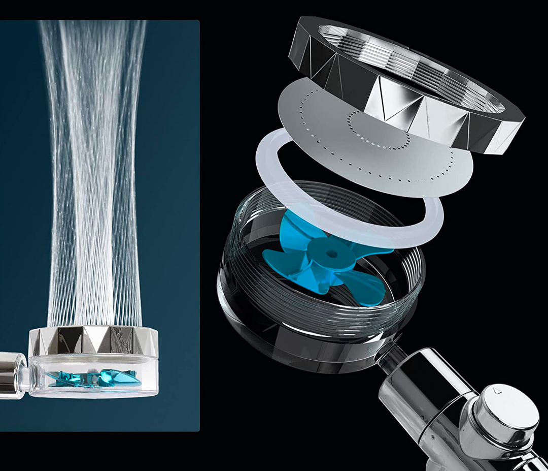 HydroPower Showerhead – Sustainable Shower Jet with Filter Bowlift