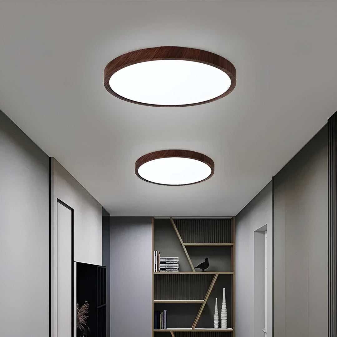GrainGlow Light - Modern Ultra-Thin Wood Ceiling Light | Bowlift