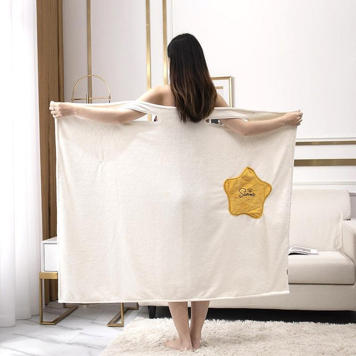 Women Quick Dry Wearable Microfiber plush Bathrobes | Bowlift
