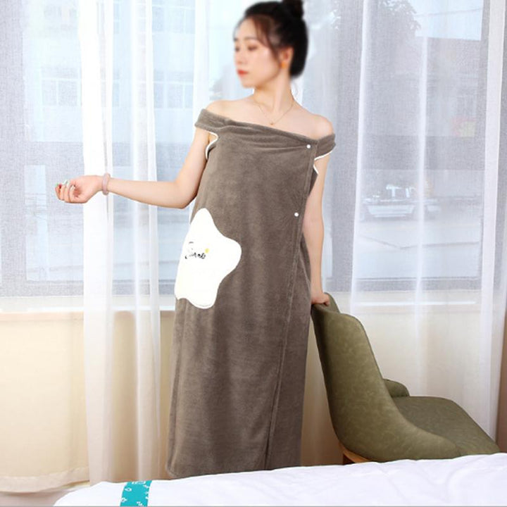 Women Quick Dry Wearable Microfiber plush Bathrobes | Bowlift