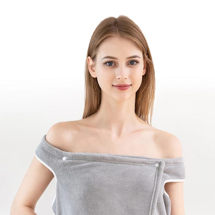 Women Quick Dry Wearable Microfiber plush Bathrobes | Bowlift