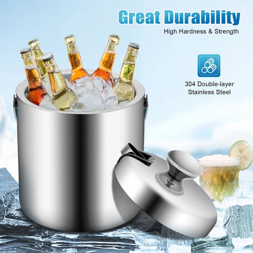 Ice Bucket Stainless Steel Insulated Beer Drink Double-layer Cooler | Bowlift