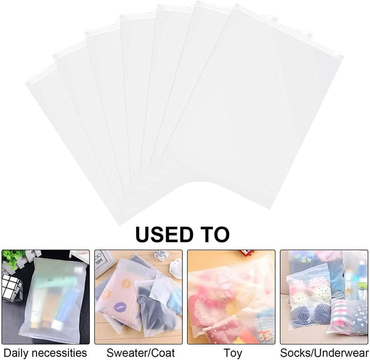 Reusable Matte Zip Bags – 40-Pack Clothing Storage Covers with Ventilation Holes | Bowlift
