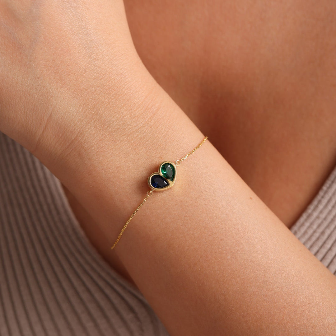 BowLift | Forever Linked Birthstone Heart Necklace & Bracelet