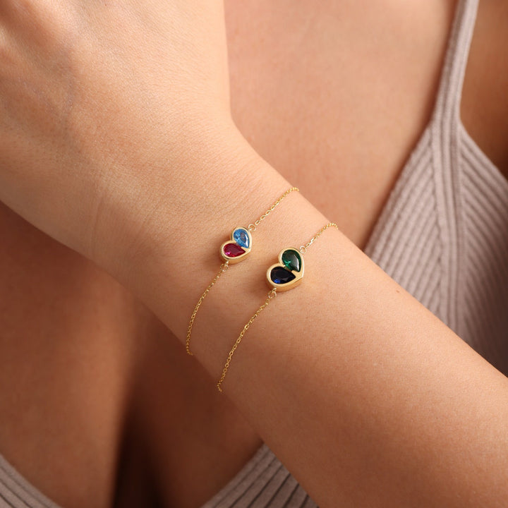 BowLift | Forever Linked Birthstone Heart Necklace & Bracelet