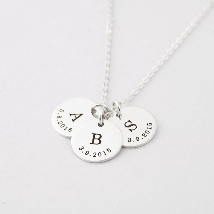 BowLift | Dainty Personalized Disc Initial & Date Necklace