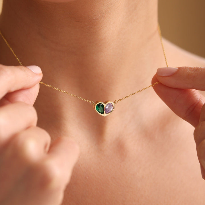 BowLift | Forever Linked Birthstone Heart Necklace & Bracelet