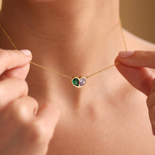BowLift | Forever Linked Birthstone Heart Necklace & Bracelet