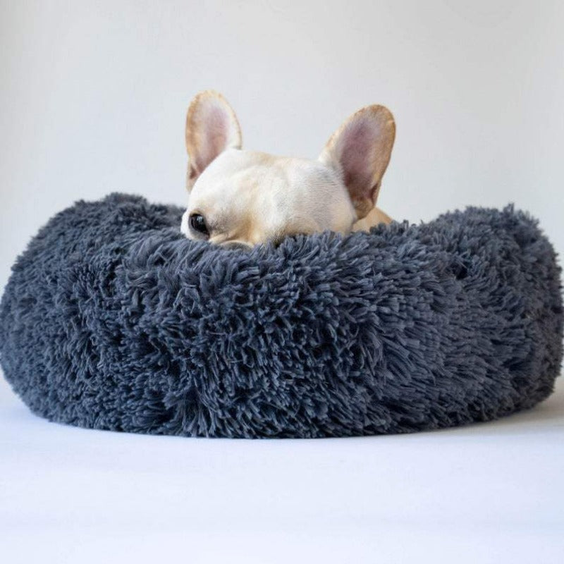 BowLift | Beef Plush Calming Donut Dog Bed for Small to Large Dogs