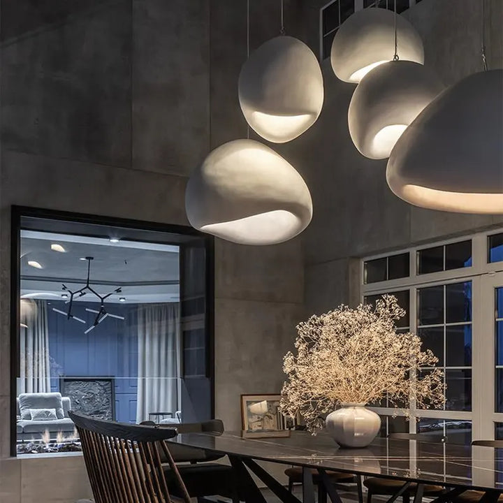 BowLift | LED Pendant Lamp - Nordic Wabi Sabi Design - Adjustable Lighting Fixture for Home Decor & Modern Interiors