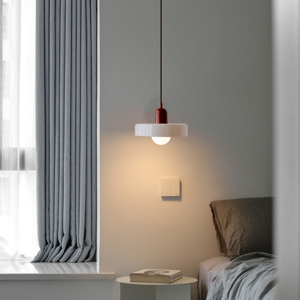 BowLift | Scandi Bauhaus Pendant Light – Stylish Orange Ceiling Lamp for Contemporary Spaces