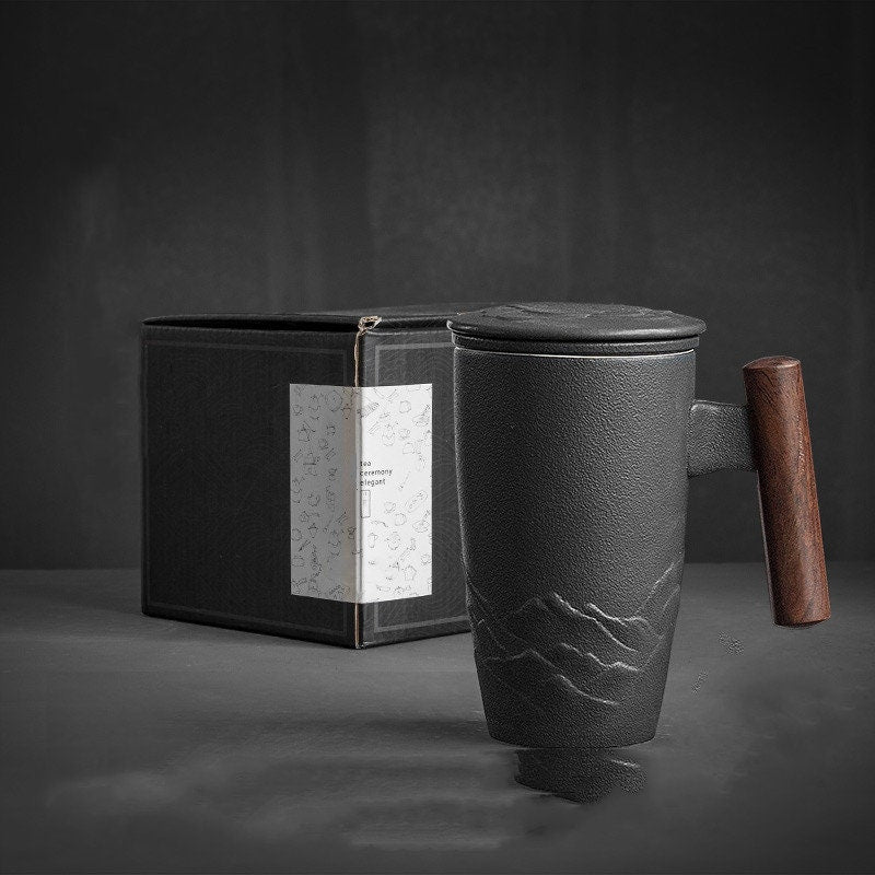 BowLift | Large Cup, Ceramic Tea Cup with Lid. Large Tea Cup with Lid