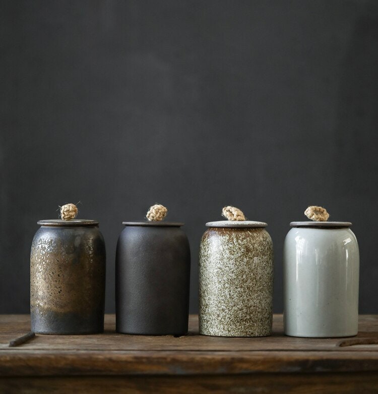 BowLift | Kitchen Vintage Storage Jar for Cookies and Sugar | Airtight Ceramic Pot Gong Fu