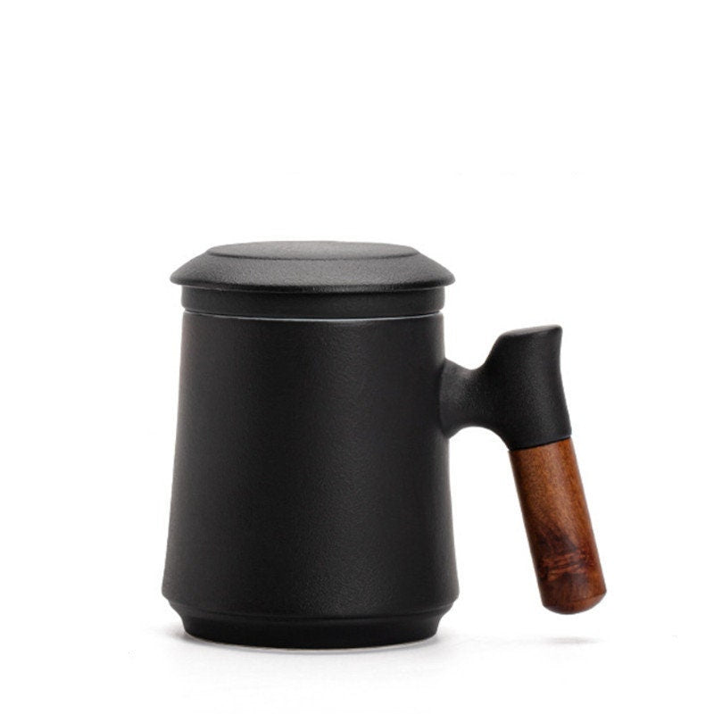 BowLift | Japanese Ceramic Tea Mug Set with Tea Strainer and Lid, Handmade