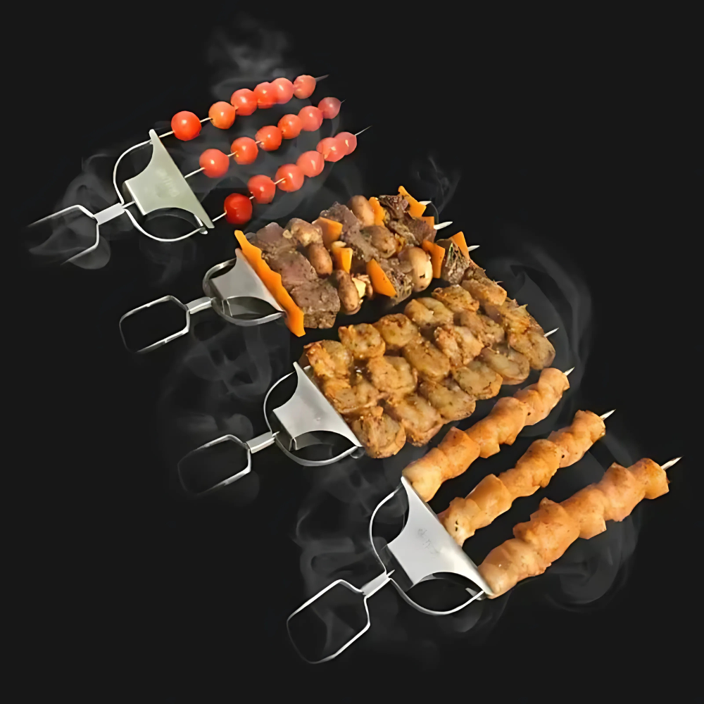 BowLift | Stainless Steel BBQ Skewers Triple Grill Tool
