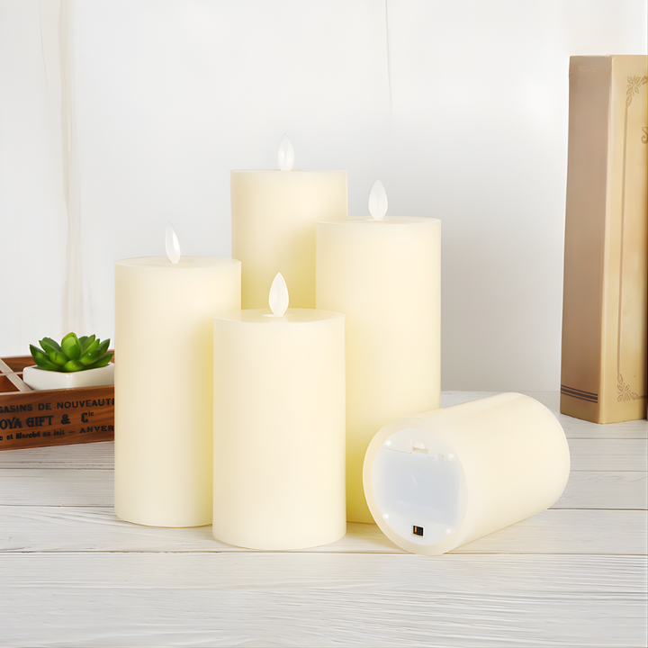 BowLift | LED Pillar Candles Flickering Real Wax