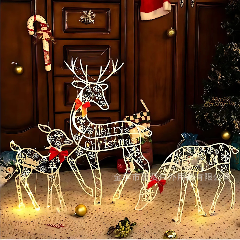 BowLift | Christmas Decorations Reindeer Sleigh Light Display