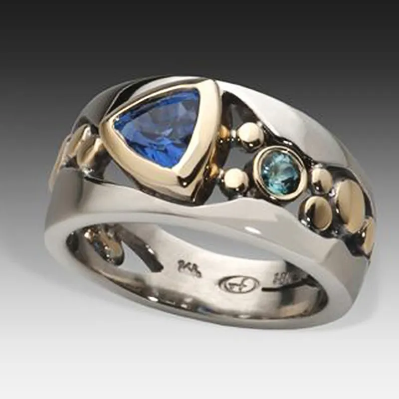 Antique Silver Ring with Radiant Blue Gemstone - Celia Bowlift