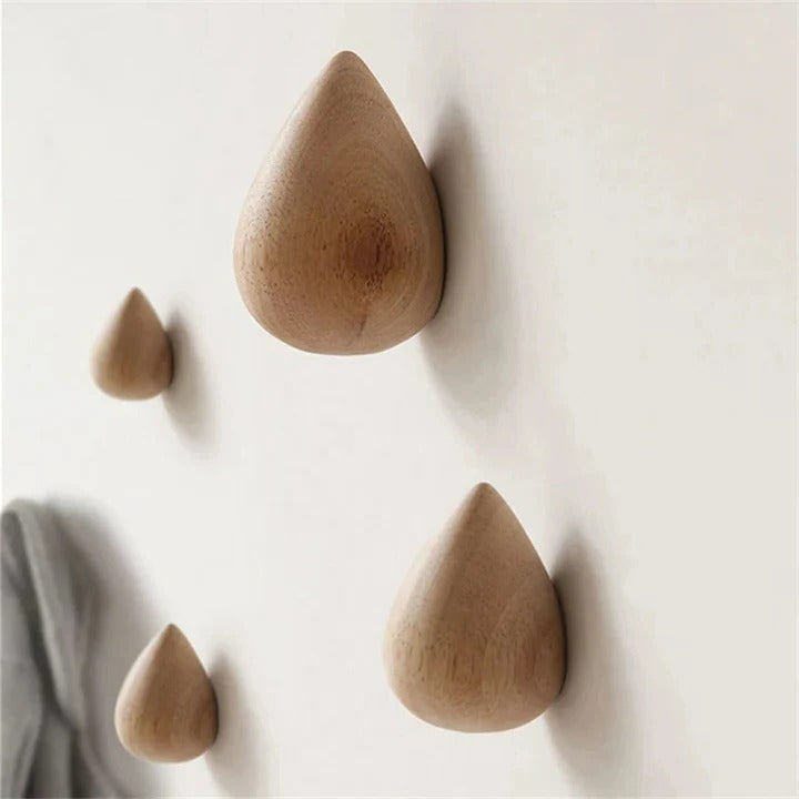 BowLift | Beech Wood Water Drop Wall Coat Holder