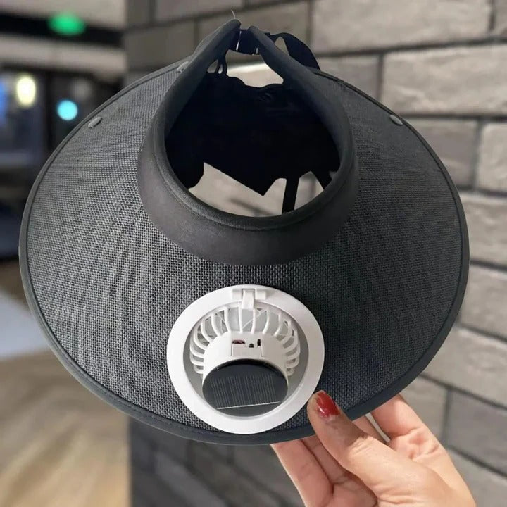 Wide Brim Sun Hat with Solar Powered Fan | Bowlift