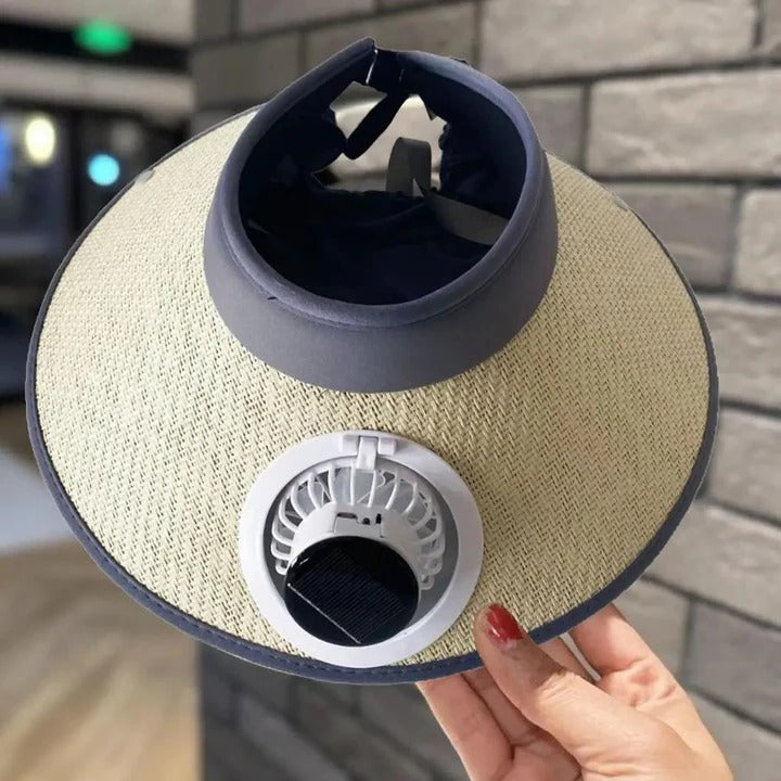 Wide Brim Sun Hat with Solar Powered Fan | Bowlift