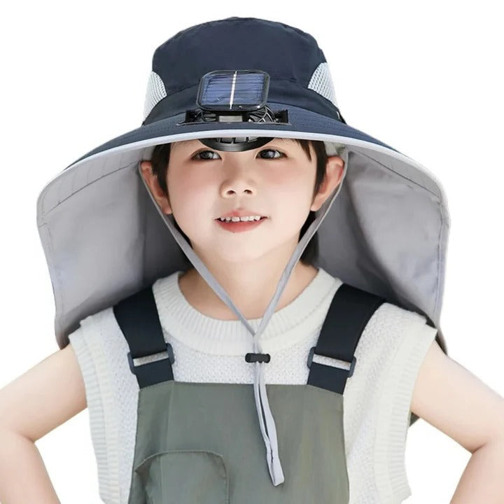 Adjustable Kids Solar Fan Hat | Bowlift