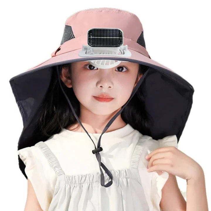 Adjustable Kids Solar Fan Hat | Bowlift