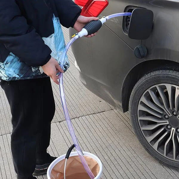 BowLift | Manual Transfer Pump, Hand-Operated Liquid Pump with Flexible Hose for Fuel, Oil, and Water