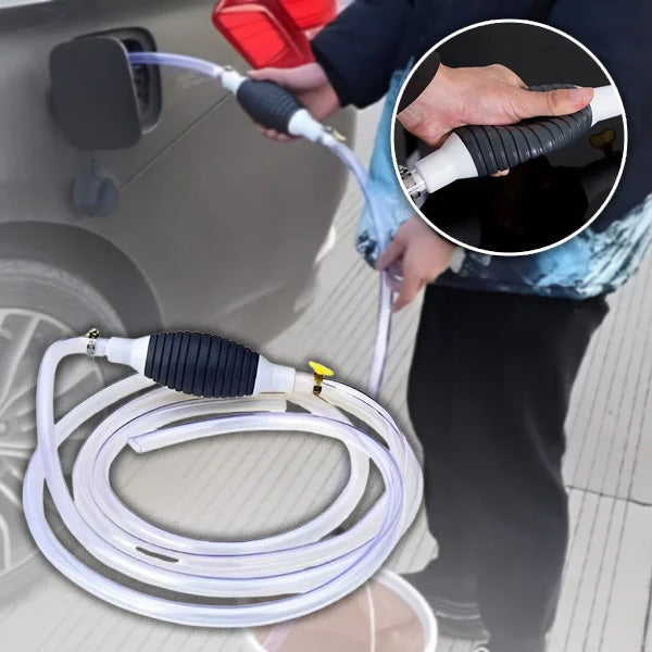 BowLift | Manual Transfer Pump, Hand-Operated Liquid Pump with Flexible Hose for Fuel, Oil, and Water