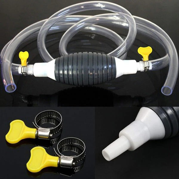 BowLift | Manual Transfer Pump, Hand-Operated Liquid Pump with Flexible Hose for Fuel, Oil, and Water