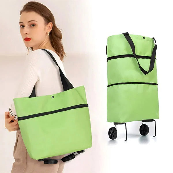 BowLift | Foldable Shopping Trolley, 2-in-1 Carry Bag & Rolling Cart